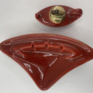 Lot # 76 - Vintage Freeman & Mcfarlin potteries of California. Ashtray and lighter