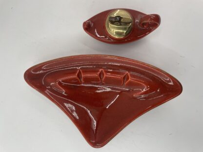 Lot # 76 – Vintage Freeman & Mcfarlin potteries of California. Ashtray and lighter