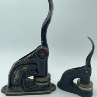 Lot # 85 - Antique cast iron embosser / wax seal stamp press (North good hope mining company 1903 & Levitt enterprises 1970)