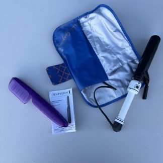 Lot #85 - Curling Iron with Case / Remington Tame the Mane Detangling Brush