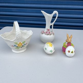 Lot #220 - Easter Basket and Decor / Flower Pitcher Vase