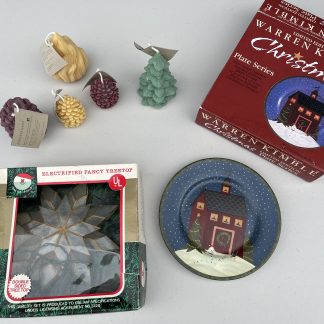 Lot #232 - Christmas Candles and Tree Topper / Warren Kimble Christmas Plate