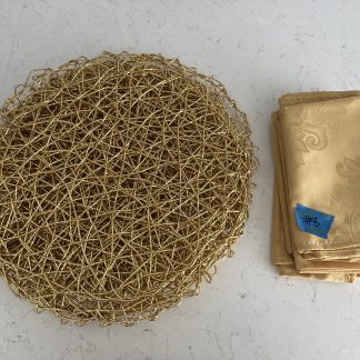Lot #8 - (6) Gold Placemats / (8) Gold Linen Napkins