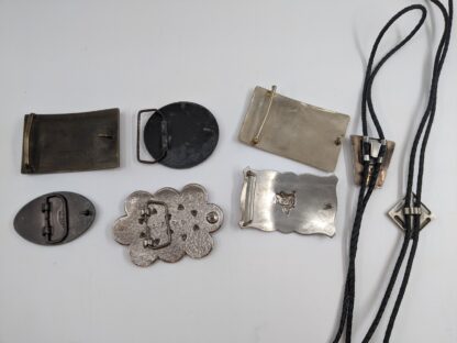 Lot # 17 – Belt buckles, Bolo ties (some sterling silver) - Image 2