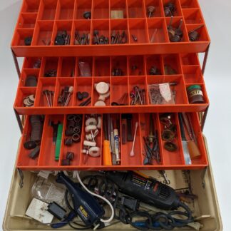 Lot # 15 - Fishing box filled with Dremel & accessories