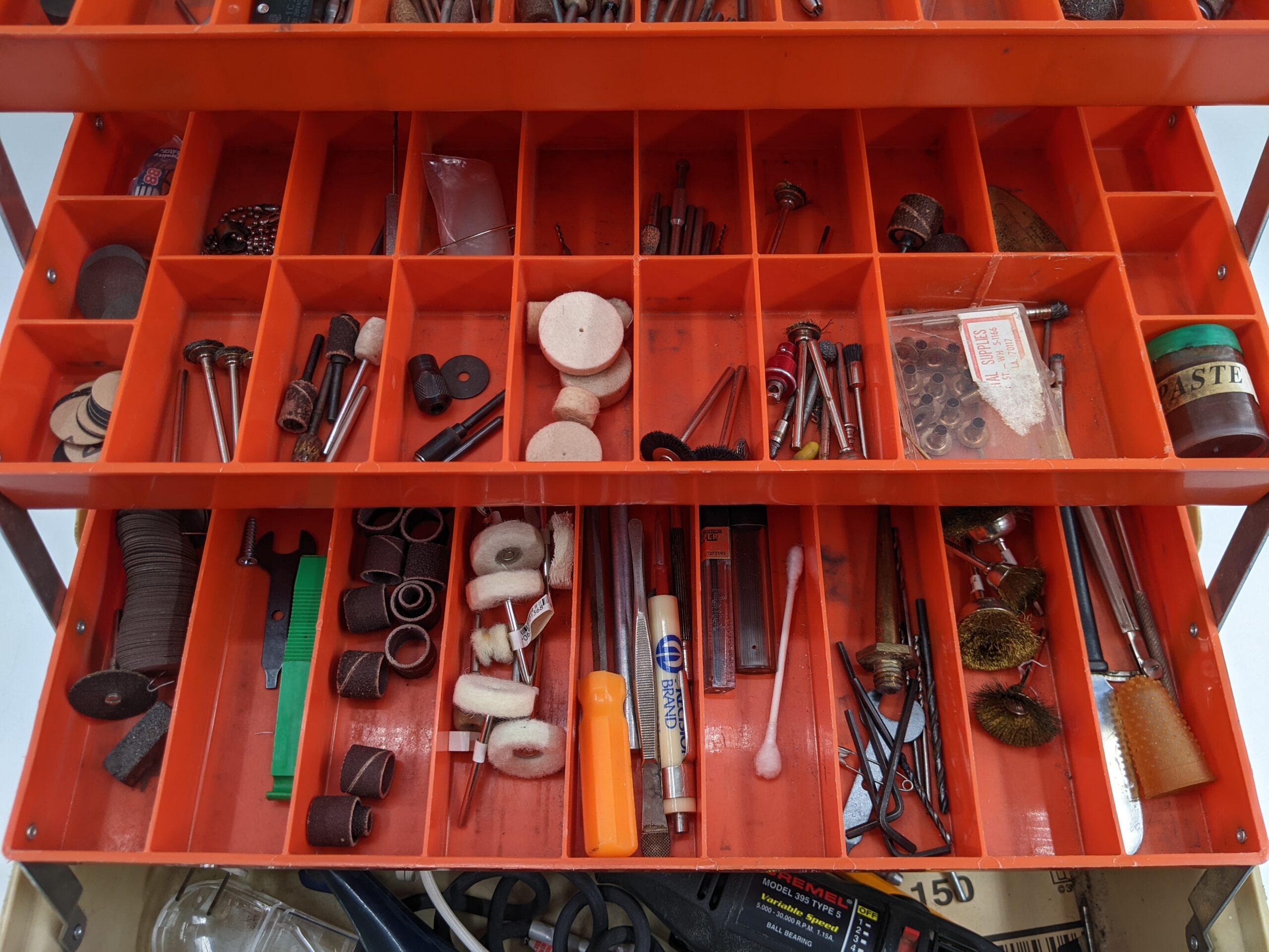 Lot # 15 – Fishing box filled with Dremel & accessories - Image 5