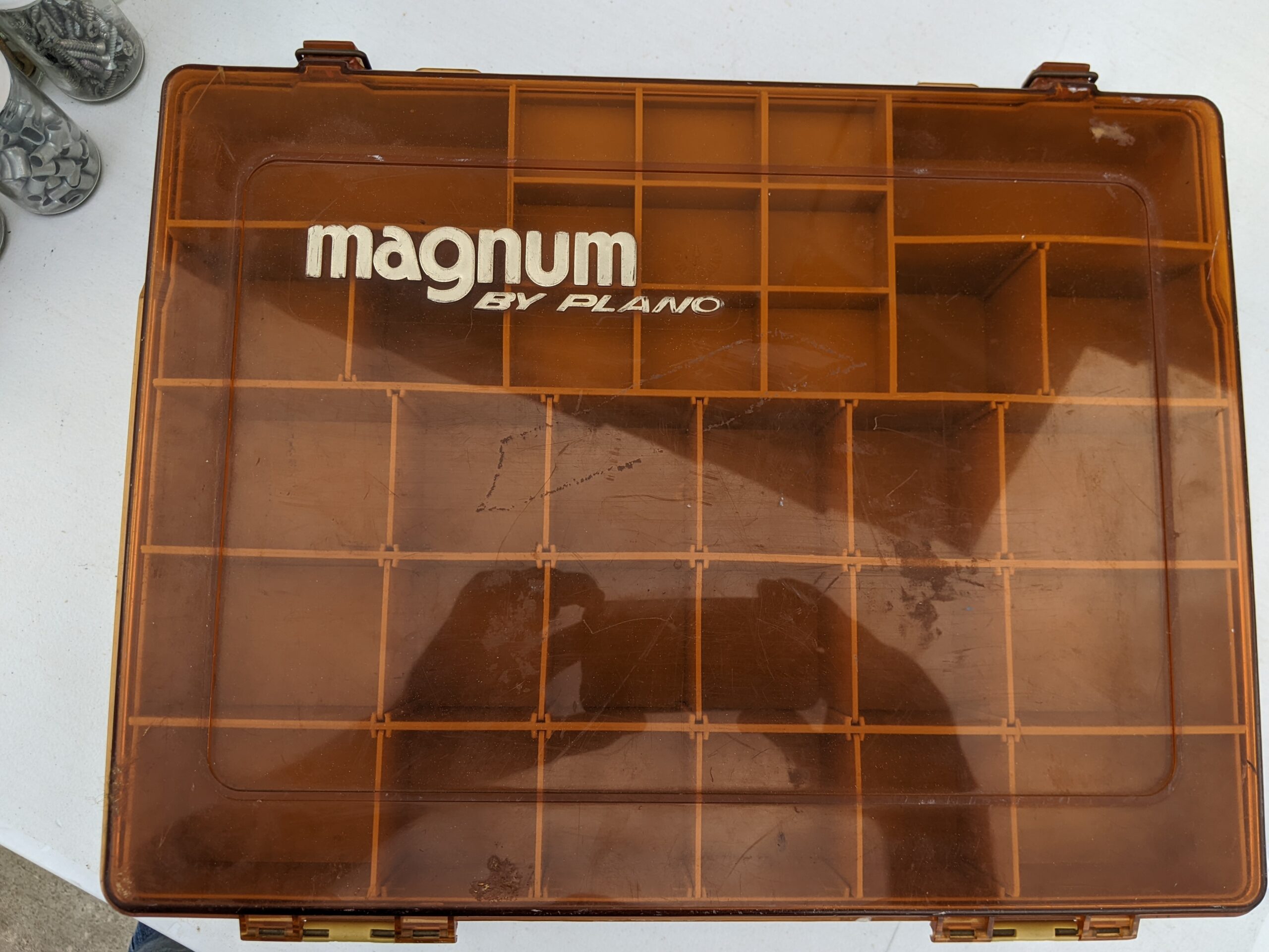 Lot # 23 – Vintage metal File boxes & fishing box. Includes large assortment of hardware, screws, nuts, bolts, hooks, nails & more! - Image 8