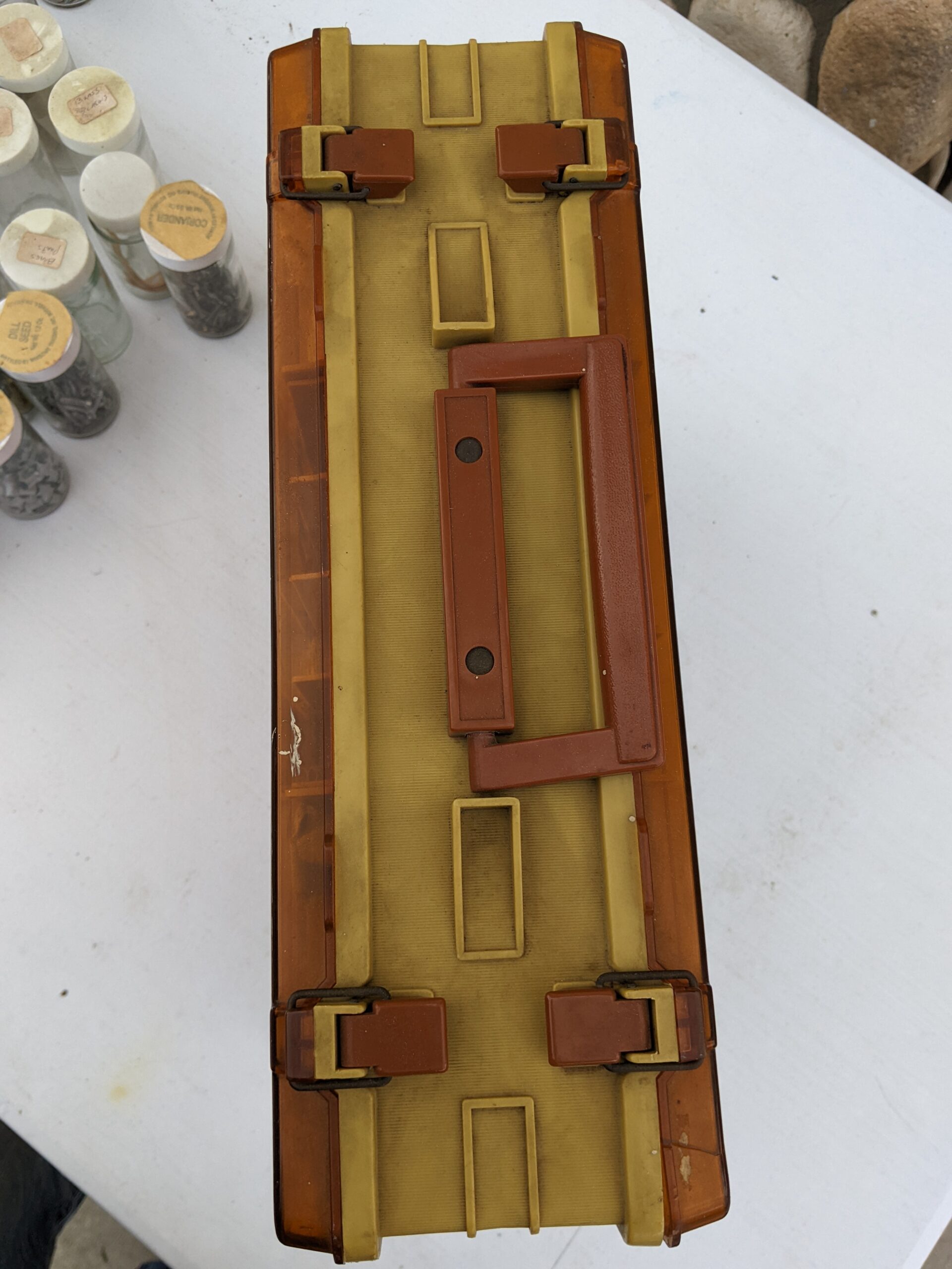 Lot # 23 – Vintage metal File boxes & fishing box. Includes large assortment of hardware, screws, nuts, bolts, hooks, nails & more! - Image 9