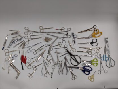 Lot # 46 – Large assortment of surgical instruments. Forceps, scissors, clippers & more