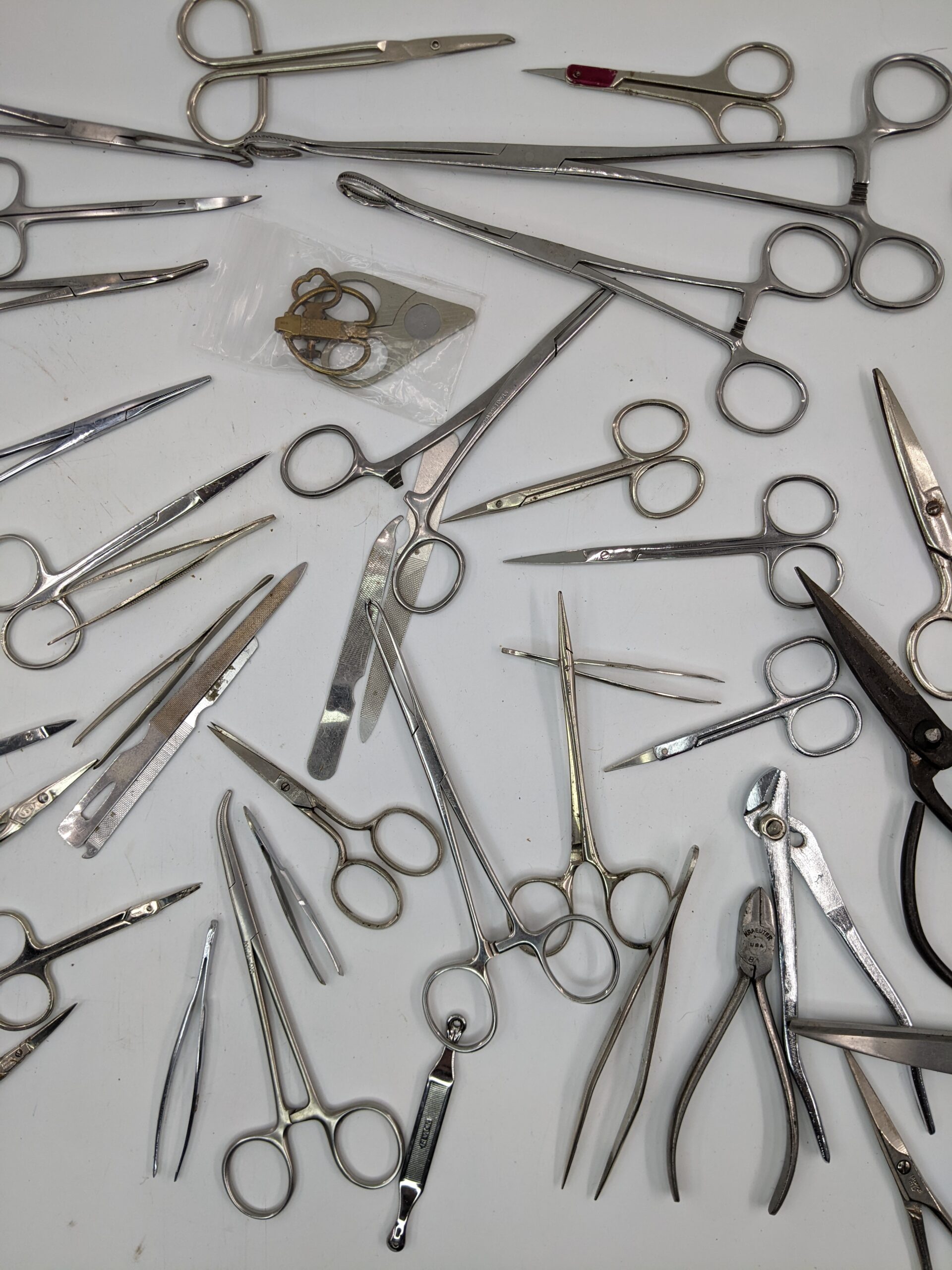 Lot # 46 – Large assortment of surgical instruments. Forceps, scissors, clippers & more - Image 3
