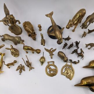 Lot # 44 - Large assortment of heavy brass animal figures