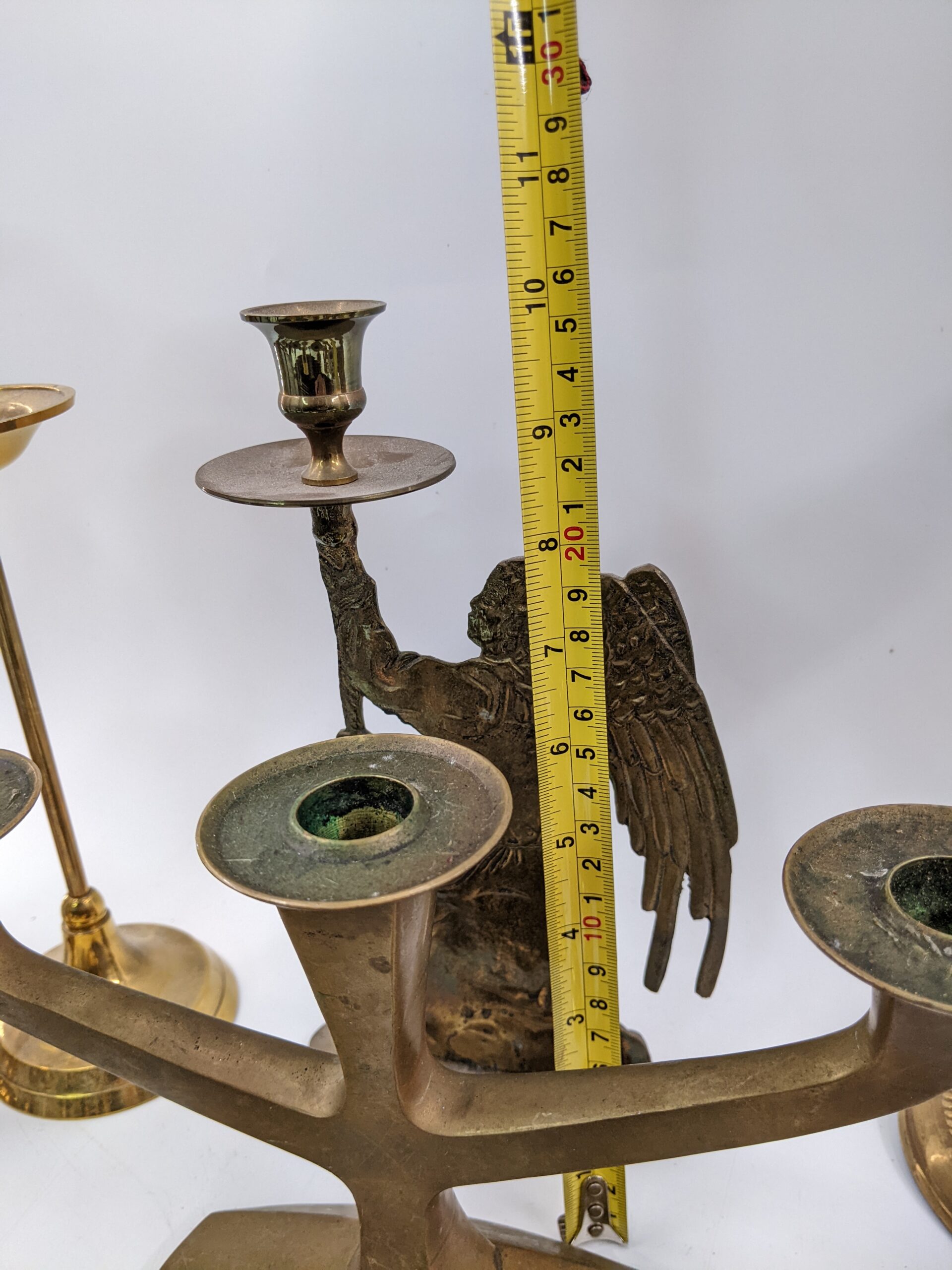 Lot # 45 – Large assortment of heavy brass & bronze candlestick holders - Image 6
