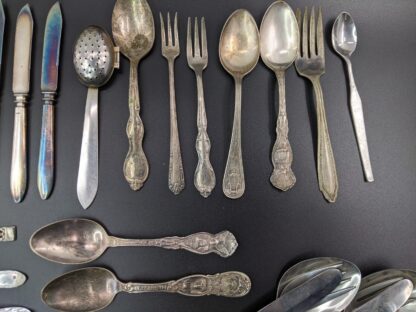 Lot # 56 – New (old stock) silverware, Boy Scout’s Camping Flatware Combo, other assorted vintage silverware. - Image 2