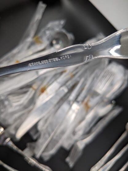 Lot # 56 – New (old stock) silverware, Boy Scout’s Camping Flatware Combo, other assorted vintage silverware. - Image 5