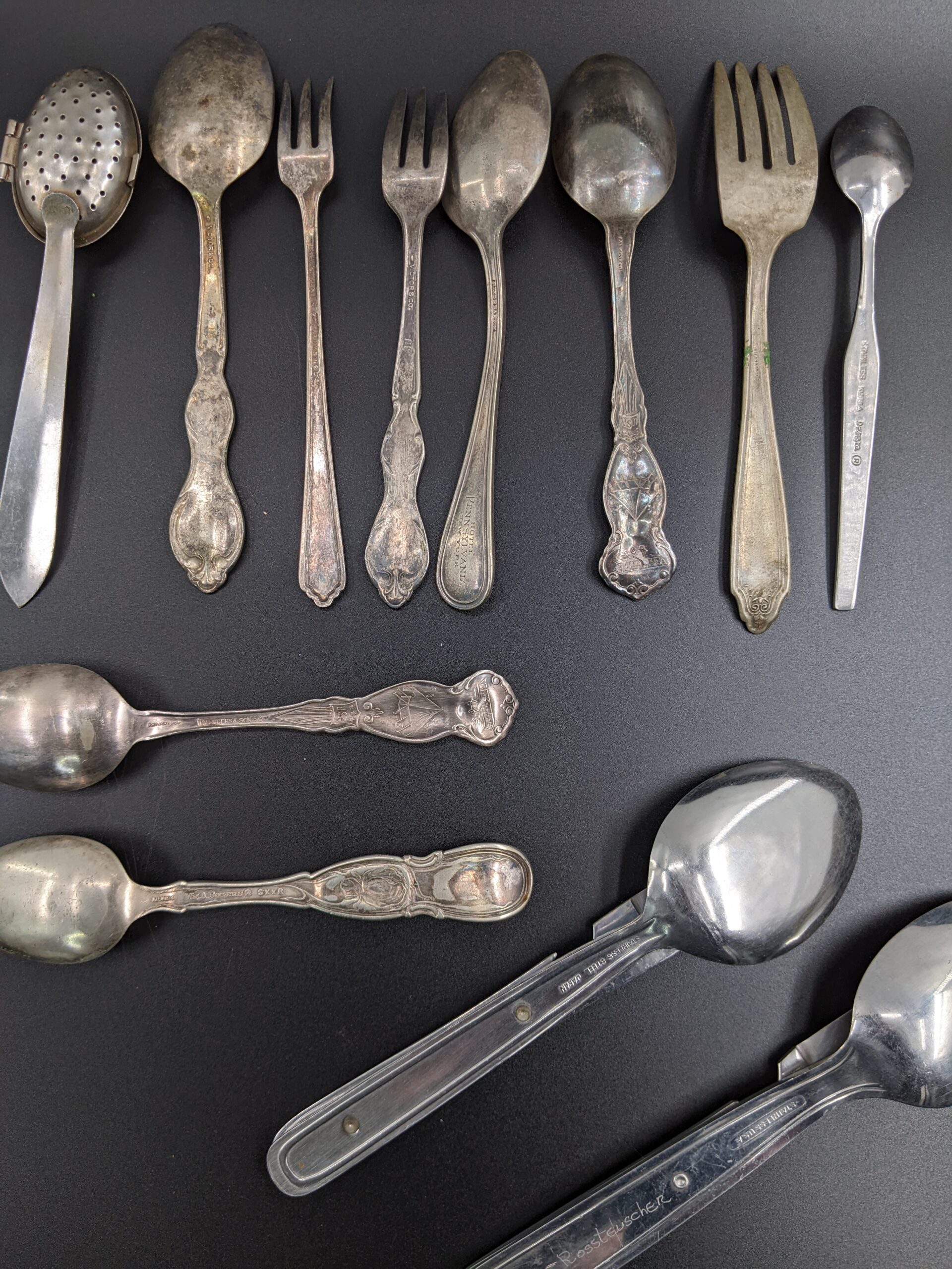 Lot # 56 – New (old stock) silverware, Boy Scout’s Camping Flatware Combo, other assorted vintage silverware. - Image 6