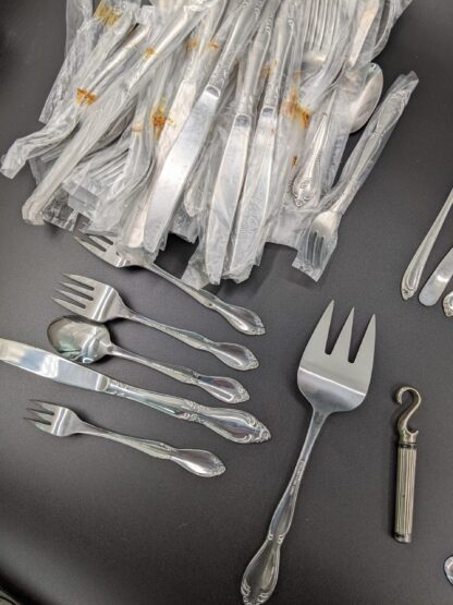 Lot # 56 – New (old stock) silverware, Boy Scout’s Camping Flatware Combo, other assorted vintage silverware. - Image 8