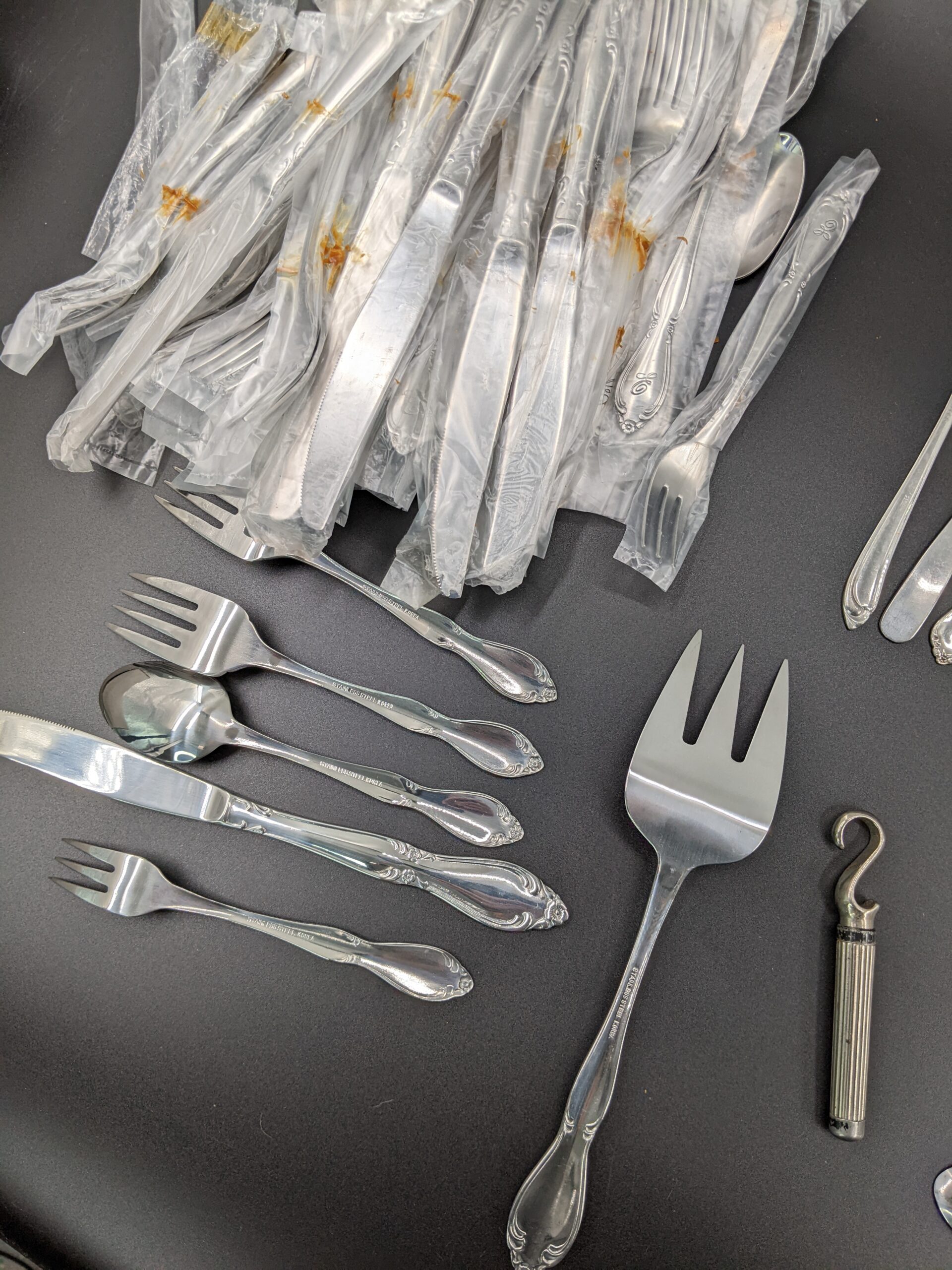 Lot # 56 – New (old stock) silverware, Boy Scout’s Camping Flatware Combo, other assorted vintage silverware. - Image 8