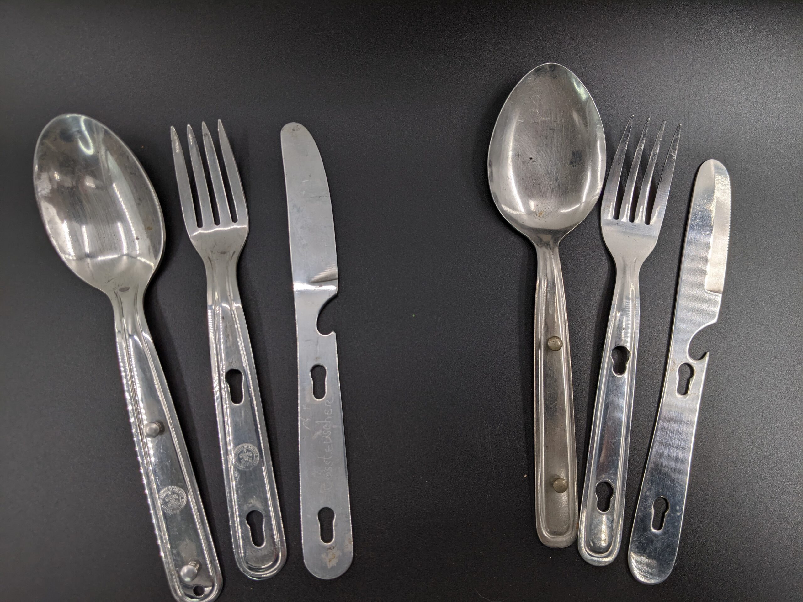 Lot # 56 – New (old stock) silverware, Boy Scout’s Camping Flatware Combo, other assorted vintage silverware. - Image 10