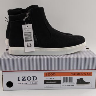 Lot # 21 - Izod Black Mila Memory Foam Ankle Boot Size: women's 8.5 NIB