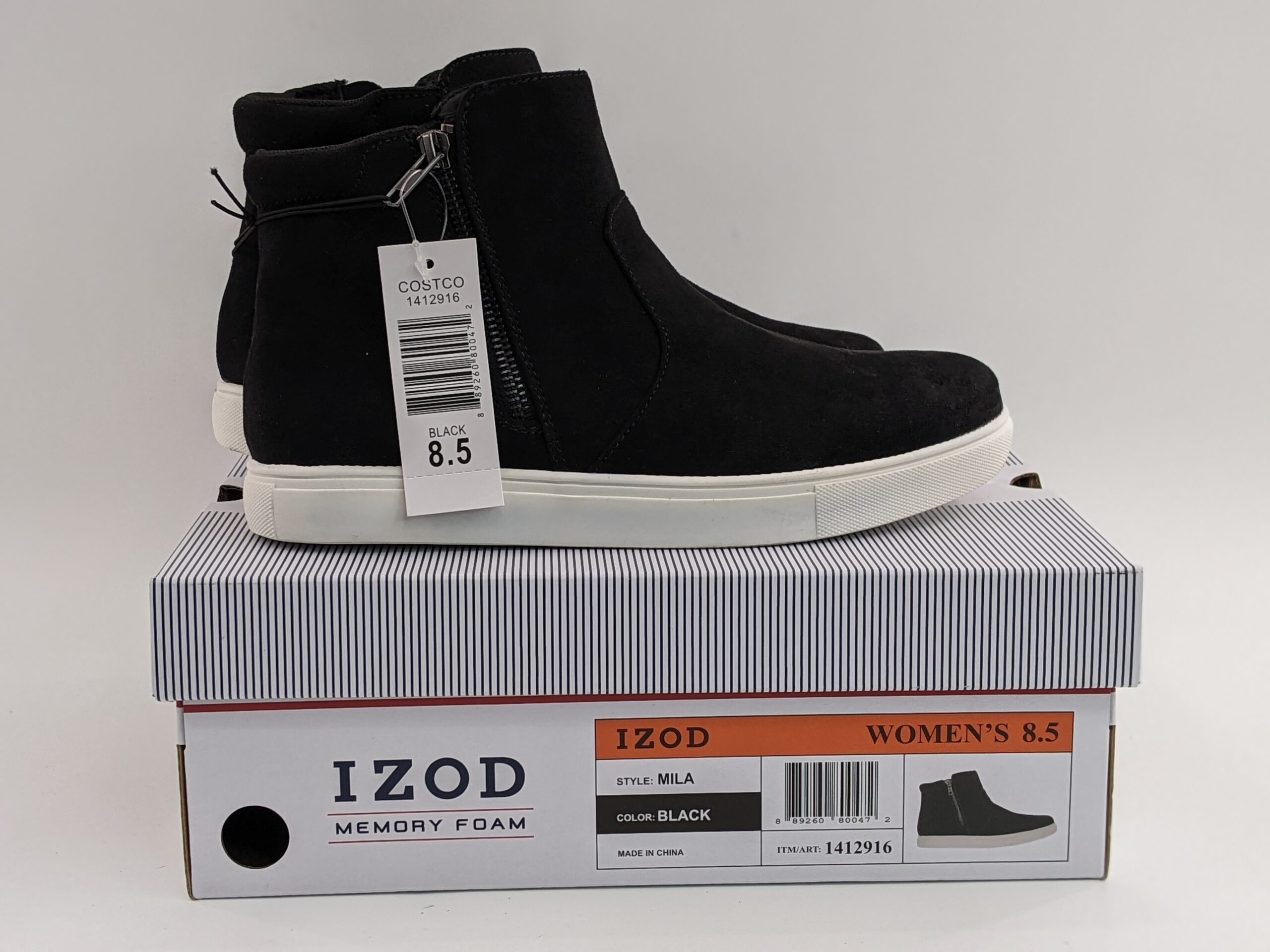 Lot # 21 – Izod Black Mila Memory Foam Ankle Boot Size: women’s 8.5 NIB