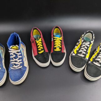 Lot # 31 Lot of 3 Collectable kid shoes, Vans SpongeBob Size-2.5Y, Vans SpongeBob Size 3Y, Vans Simpsons Size 1.5Y (Used)