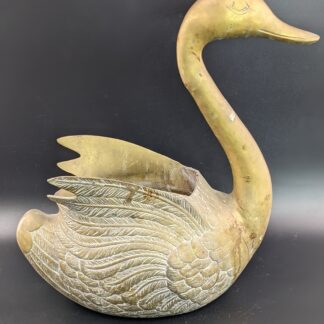 Lot # 50 - Vintage Brass Swan Planter