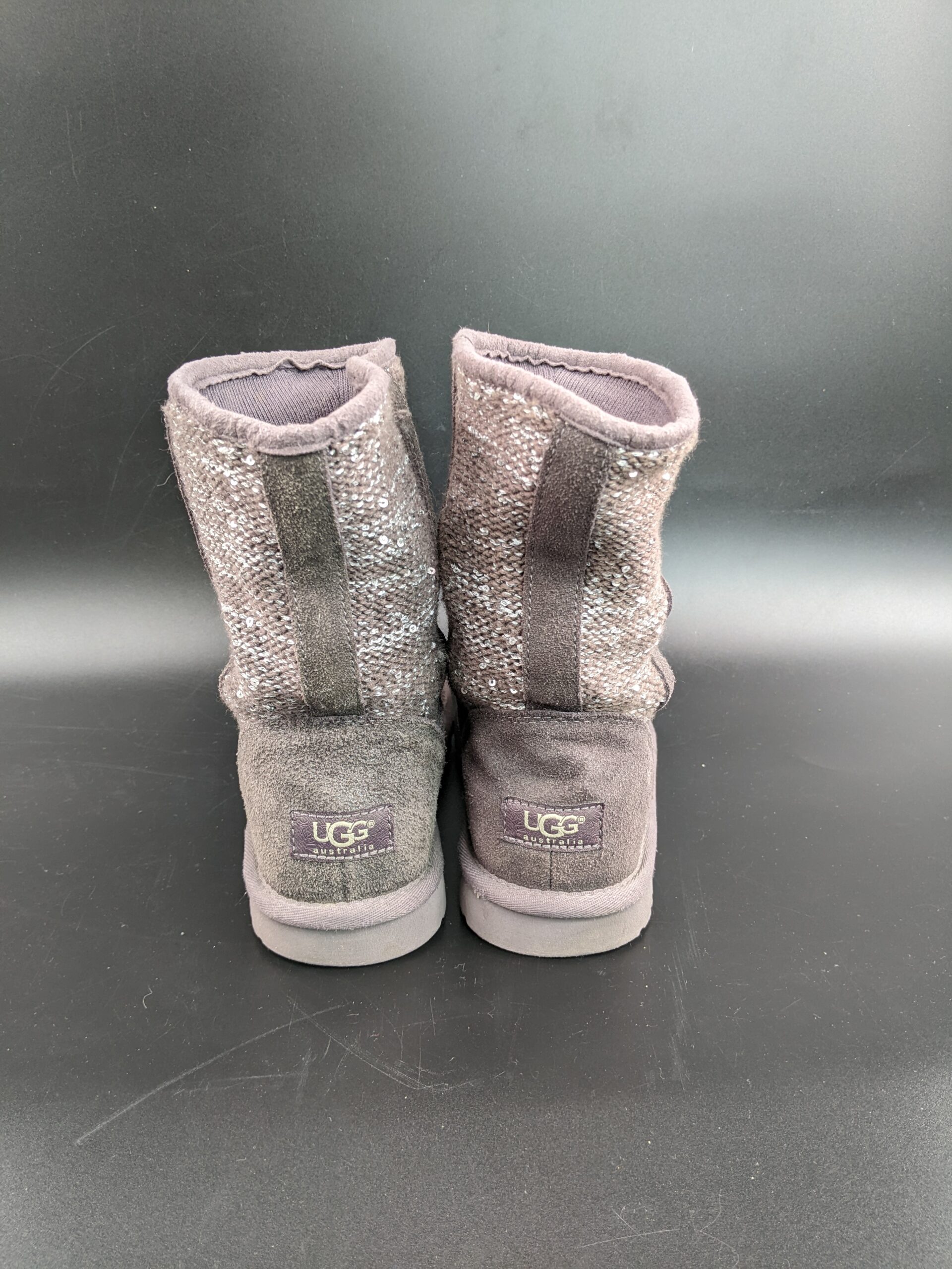 Lot # 46 – Ugg Boots Grey Sequence Womens Size 6 (Used) - Image 2