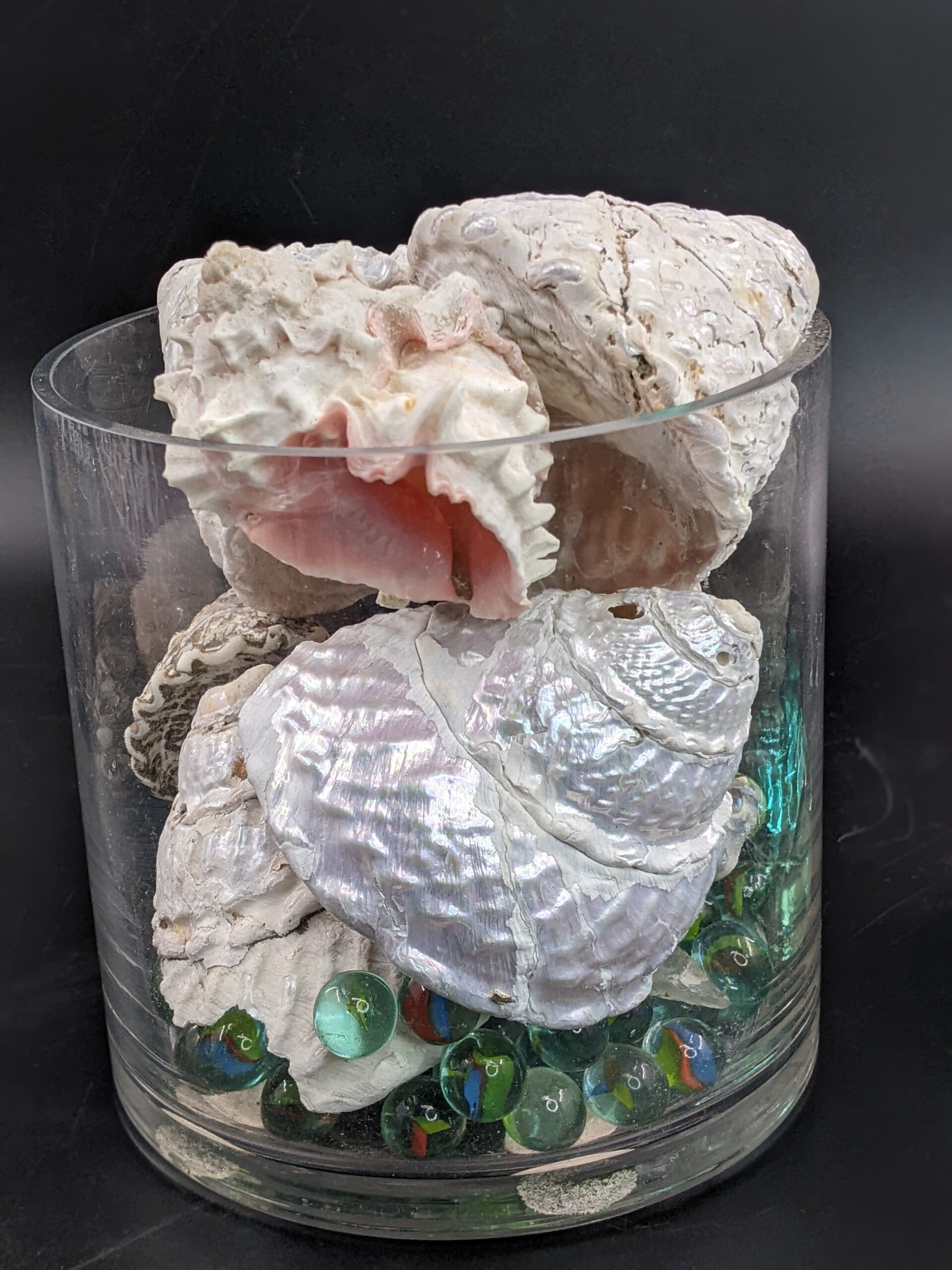 Lot # 68 – Lot of Shells, marbles and Nautical Green Ships Prism Pyramid with glass base - Image 3