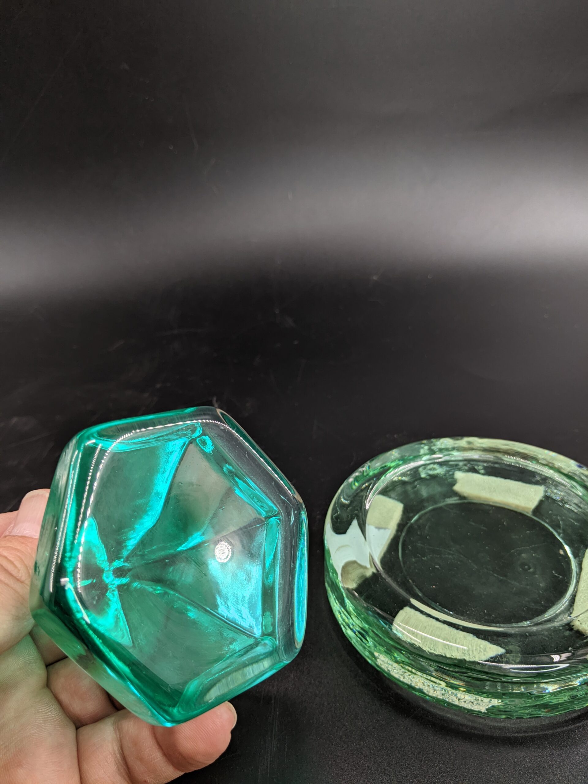 Lot # 68 – Lot of Shells, marbles and Nautical Green Ships Prism Pyramid with glass base - Image 5