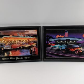 Lot # 73 - Electric Art / Lighted LED Art "Gallaxy Drive-In" & "Mel's Drive-In" 19 x 13