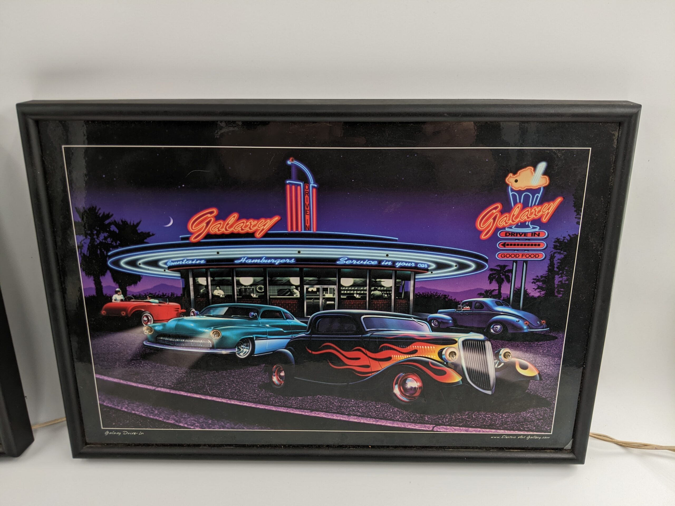 Lot # 73 – Electric Art / Lighted LED Art “Gallaxy Drive-In” & “Mel’s Drive-In” 19 x 13 - Image 4