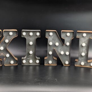 Lot # 58 - Light up Metal Marqee Letter Signs  "KIND"