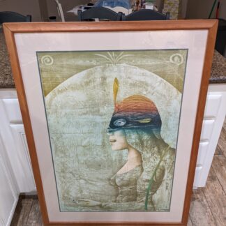 Lot # 82 - Large Framed Art - Signed e.a, Size: 48" Tall x 35" Wide
