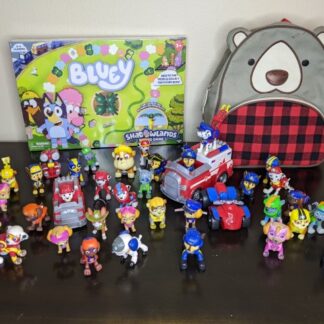 Lot # 103 - Lot of Paw patrol toys and NIB Bluey Game!