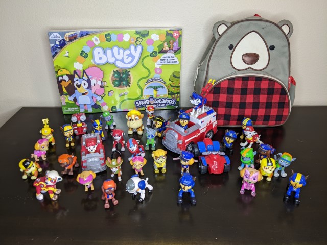 Lot # 103 – Lot of Paw patrol toys and NIB Bluey Game!