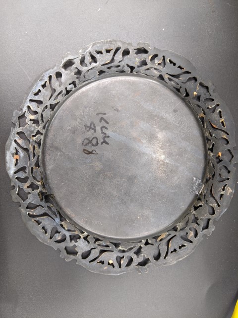 Lot # 114 – Misc Lot – Planter, Pot, Brass items, Egyptian Brass plate, Guadalajara brass and emamel Aztec plate, and more! - Image 9