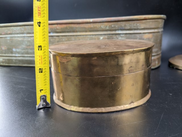 Lot # 114 – Misc Lot – Planter, Pot, Brass items, Egyptian Brass plate, Guadalajara brass and emamel Aztec plate, and more! - Image 17