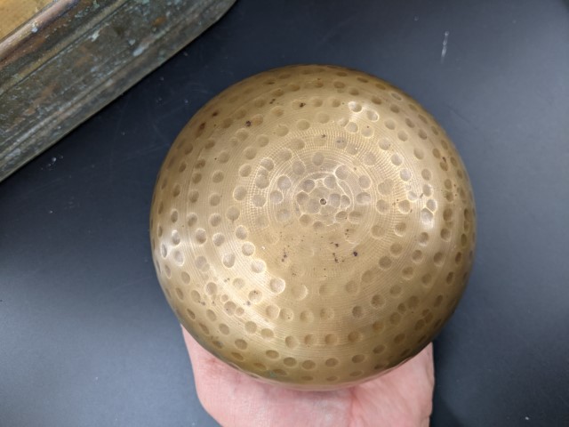 Lot # 114 – Misc Lot – Planter, Pot, Brass items, Egyptian Brass plate, Guadalajara brass and emamel Aztec plate, and more! - Image 22