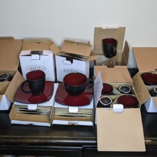 Lot # 121 - Gibson Elite Red Stonewear Dinnerware NIB