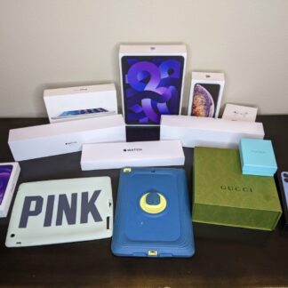 Lot # 127 - Lot of EMPTY boxes.  Apple, Gucci, Tiffany, Otter box case and iPad cover