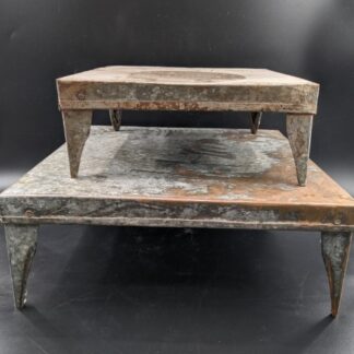 Lot # 129 - Galvanized metal stands Large-16x16x6 Small-12x12x5