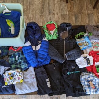 Lot # 133 - Lot of Boy clothes - Everything on table & in bin Size-5-8 (Some NWT)  53 Pieces! Nike, Roblox, Minecraft and so much more!