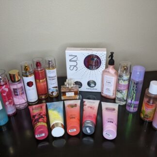 Lot # 142 - Perfume lot: Victoria Secret, Pink, Bath and Body, Miss Dior, Sun Java, Ariana Grande and more! (Some new and most barley used.)