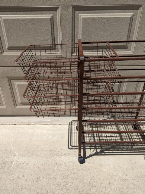 Lot # 149 – Rolling metal basket shelves. - Image 3