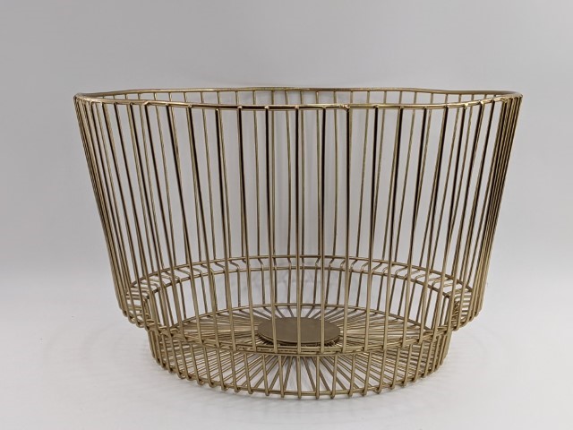 Lot # 155 – Metal Wire Basket with Gold Finish
