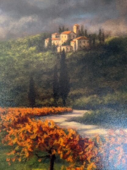 Lot # 1 – Fine Art: Framed Robert Copple Painting on Canvas “Dreams of Tuscany” Limited Edition Signed & Numbered 19/99 Large 36.5×36.5 - Image 6