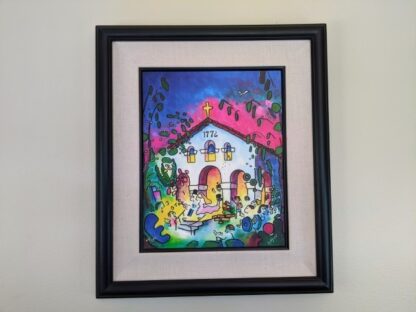 Lot # 9 – Mission San Luis Obispo de Tolosa 1772 Framed Painting by John Landon Signed and Numbered 35/295