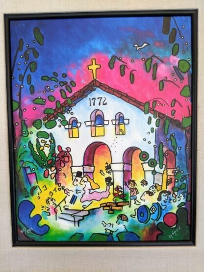 Lot # 9 – Mission San Luis Obispo de Tolosa 1772 Framed Painting by John Landon Signed and Numbered 35/295 - Image 2