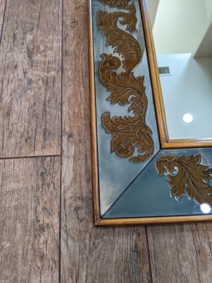 Lot # 12 –  Beautiful Large Beveled Mirror with Greek Leaf Scrolling in Antique Gold 36 x 44 - Image 3