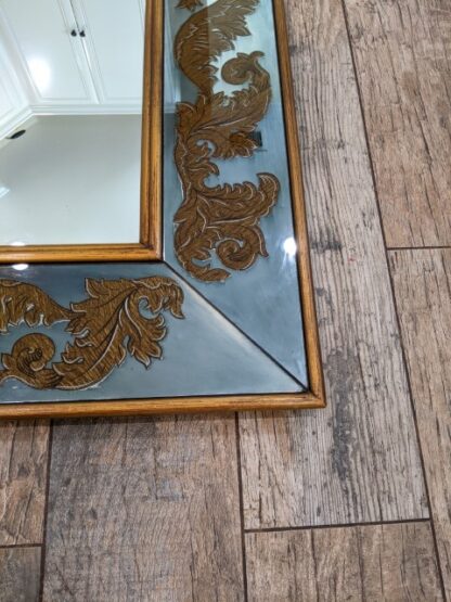 Lot # 12 –  Beautiful Large Beveled Mirror with Greek Leaf Scrolling in Antique Gold 36 x 44 - Image 4